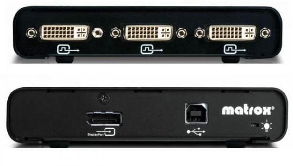 Matrox TripleHead3Go Digital SE DisplayPort -monitorisovitin kolmelle DVI -lisämonitorille