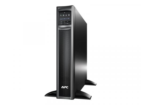 APC Smart-UPS X 750VA torni / teline UPS (torniin asennettava/ulkoinen) Vaihtovirta 230 V 600 wattia 750 VA RS-232, USB lähtöliittimet: 8 2U