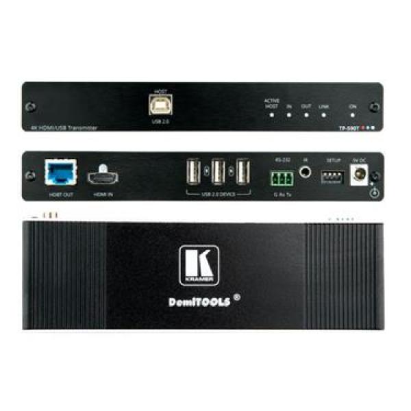 Kramer TP-590T - 4K60 4: 2: 0 HDMI-lähetin USB: llä, RS-232: lla ja IR: llä yli pitkän ulottuvuuden HDBaseT 2.0: n