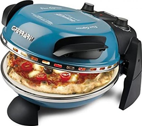 G3Ferrari sähköinen pizza -uuni Delizia G1000604 sininen, jopa 400 astetta, tulenkestävä luonnonkivi / pizza ja leivonnaiset ja paljon muuta. 3 minuutissa / G3 Ferrari nro 1 pizzantekijä / myös pöydälle ja puutarhaan