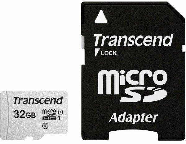 Transcend 32GB 300S, microSDHC-muistikortti + adapteri