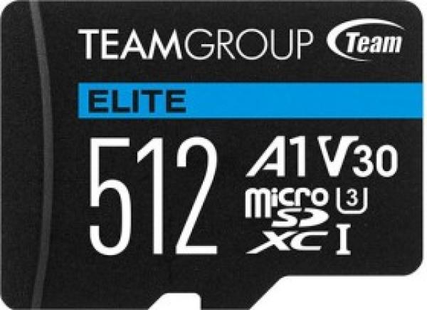 TeamGroup ELITE R90 / W45 microSDXC 512GB -sarja, UHS-I U3, A1, luokka 10