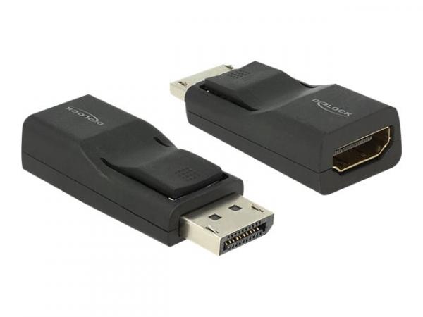 Delock Adapteri Displayport 1.2 uros > HDMI naaras, UDH, passiv. musta