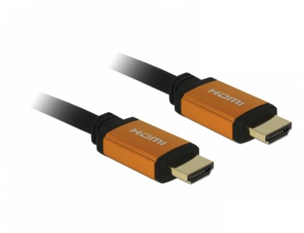 De-Lock HDMI HDMI 2.1 -kaapeli, 1 m, Musta/Kulta