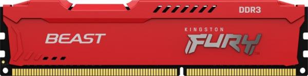 Kingston 8 Gt (1 x 8 Gt) Fury Beast, DDR3 1600MHz, CL10 -muisti, Punainen
