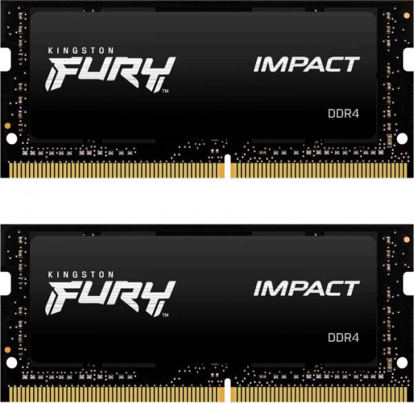 Kingston 32 Gt (2 x 16 Gt) Fury Impact, DDR4 2666MHz SO-DIMM, CL15 -muisti