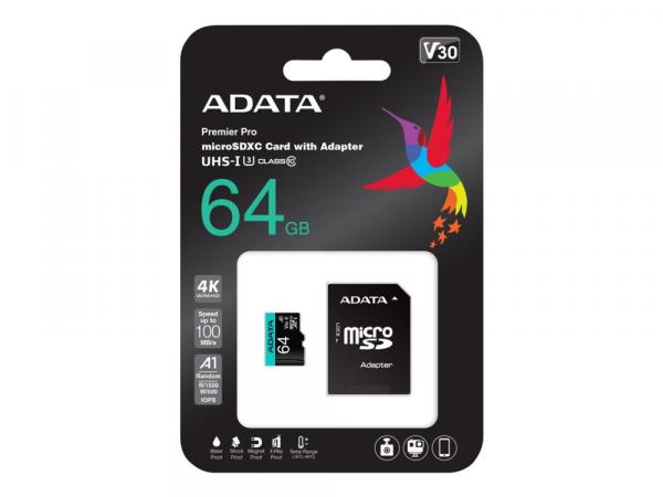 ADATA Premier Pro V30S - Flash-muistikortti - 64 Gt - microSDXC UHS-I
