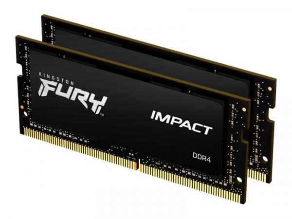 Kingston FURY Impact - DDR4 - pakkaus - 64 Gt: 2 x 32 Gt - SO-DIMM 260-pin - 3200 MHz / PC4-25600 - puskuroimaton