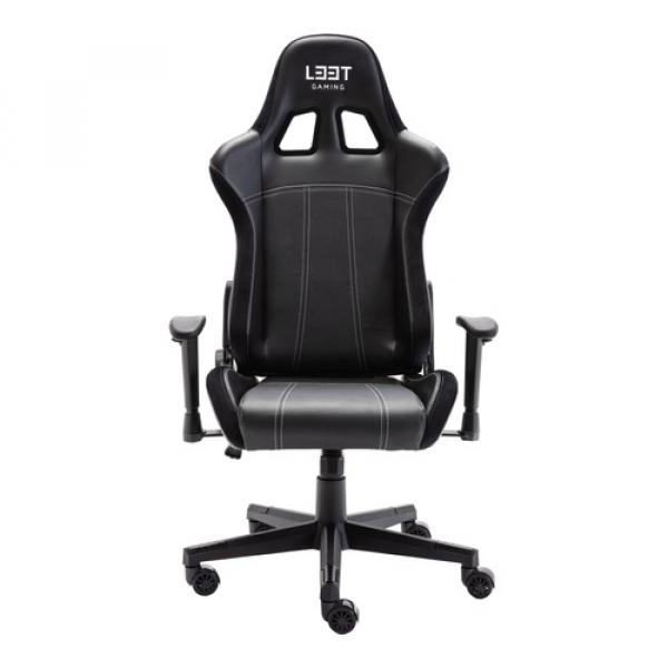 L33T Gaming 1830033 Evolve Gaming Chair - (PU) Black, PU Leather, Class-4 gas-lift, Tilt amp Recline