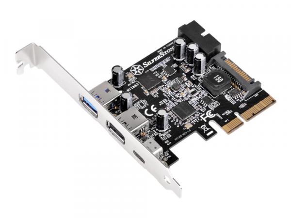 SilverStone ECU05 - USB sovitin - PCIe 2.0 x2 - USB-C 3.1 x 1 + USB 3.0 x 2 + USB 3.0 (internal) x 2