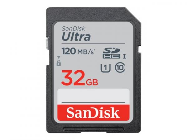 SANDISK Ultra 32GB SDHC Memory Card 120MB/s