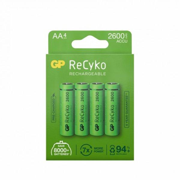GP Batteri ReCyko 4kpl AA 2600mAh Ladattavaa akkua