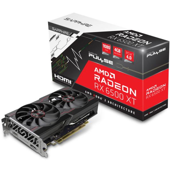 AMD Sapphire 4GB RX6500 PULSE GAMING OC 4GB HDMI/DP PULSE AMD RADEON™ RX 6500 XTGAMING OC 4GB