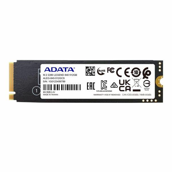 ADATA Legend SSD 840 512GB M.2 PCI Express 4.0 x4 (NVMe)