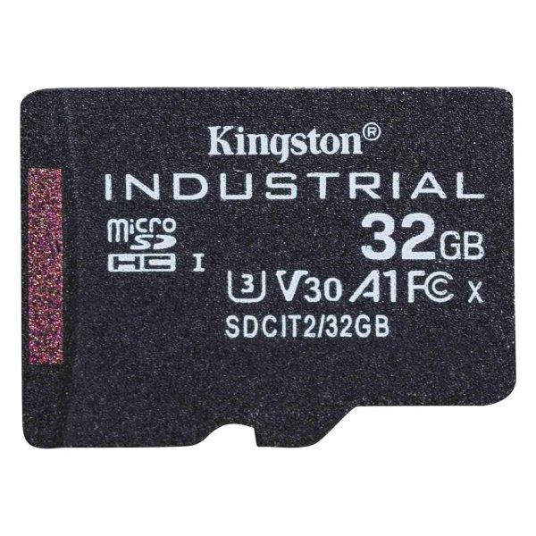 KINGSTON 32GB MICROSDHC INDUSTRIAL C10 A1 PSLC CARD SINGLE PACK W/O ADAPTER