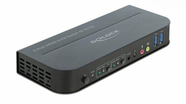 Delock HDMI KVM Switch 4K 60 Hz with USB 3.0 and Audio KVM / audio / USB switch Desktop