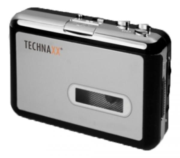 Technaxx C-kasettien digitointilaite, 64 - 320 kbps, 32 Ohm, hopea