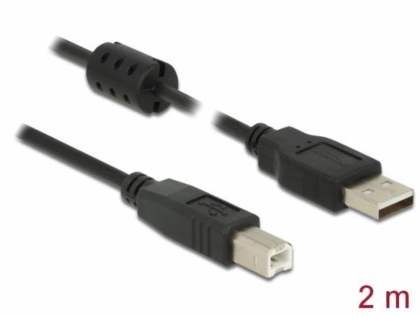 Delock Cable USB 2.0 Type-A male > USB 2.0 Type-B male 2.0 m black