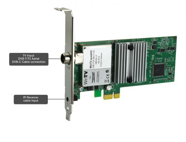 Hauppauge WinTV QuadHD- PCIe- DVBT-T2- DVB-C Tv-kortti, nauhoita jopa 4 kanavaa