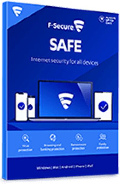 F-SECURE SAFE ATTACH (1YEAR 3 DEVICES), 1 vuodeksi, 3 laitteelle. HUOM: Toimitetaan vain uuden tietokoneen ostajalle!