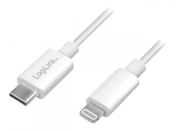 Cable Logilink USB-C to Lightning 1m White