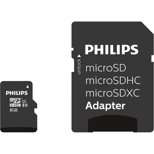 Philips MicroSDHC Card       8GB Class 10 UHS-I U1 incl. Adapter