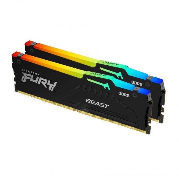 KINGSTON 16GB 5200MT/S DDR5 CL40 DIMM (KIT OF 2) FURY BEAST RGB