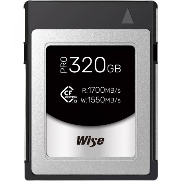 Wise CFX-B320P, 320 GB, CFexpress, 1700 MB/s, 1550 MB/s, Iskunkestävä, Vesitiivis, Musta, Hopea