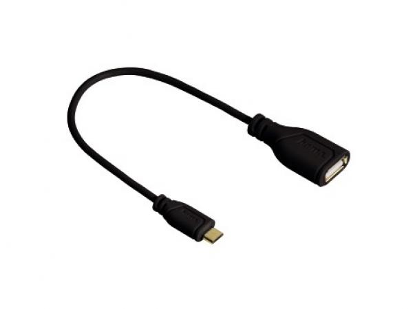 Hama Micro USB OTG Adaptercable gold-plated black 0,15 m