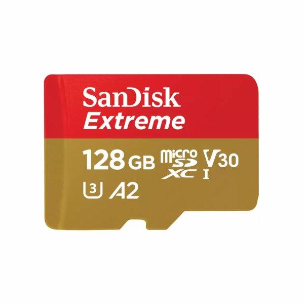 SANDISK MicroSDXC Extreme 128GB Adapter 190MB/s A2 C10 V30