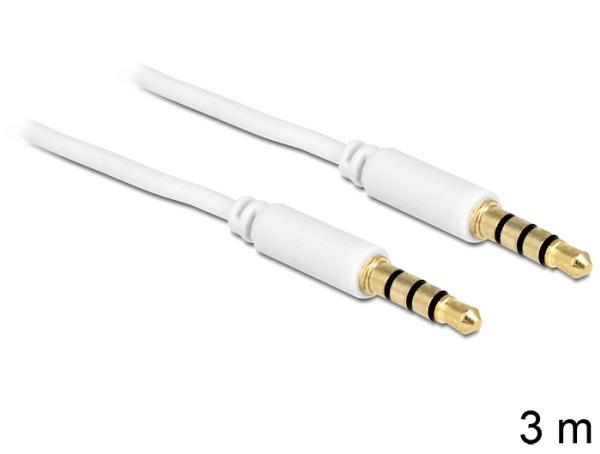 Delock Cable Stereo Jack 3.5 mm 4 pin male > male 3 m