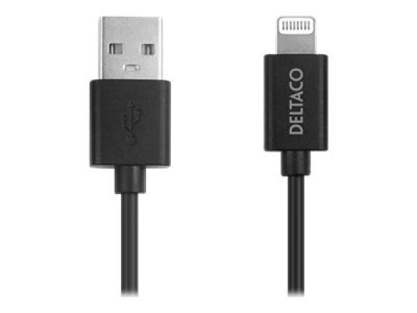 DELTACO USB-A to Lightning, MFi C89, 1m, black