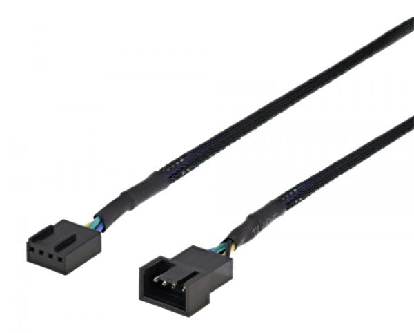 DELTACO extension cable for 4-pin PWM fans 0.3m, black