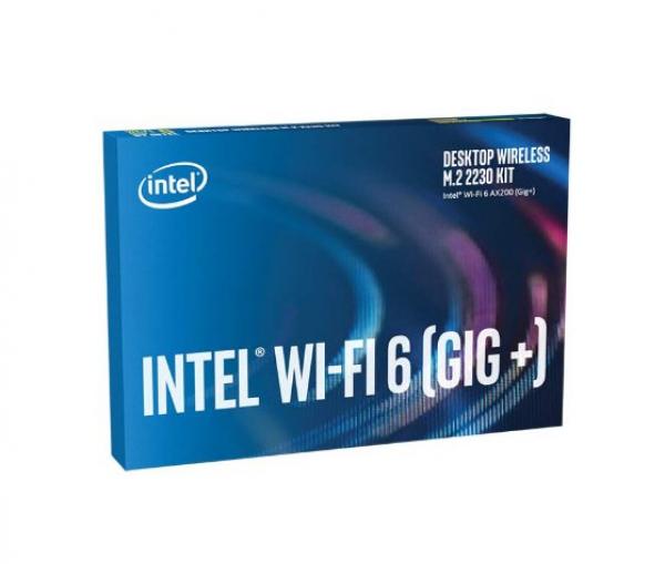 Intel Wi-Fi 6 AX200, 2230, Desktop Kit, 2x2 AX+BT, WLAN + Bluetooth 5.2 Adapter - M.2/A-E-Key