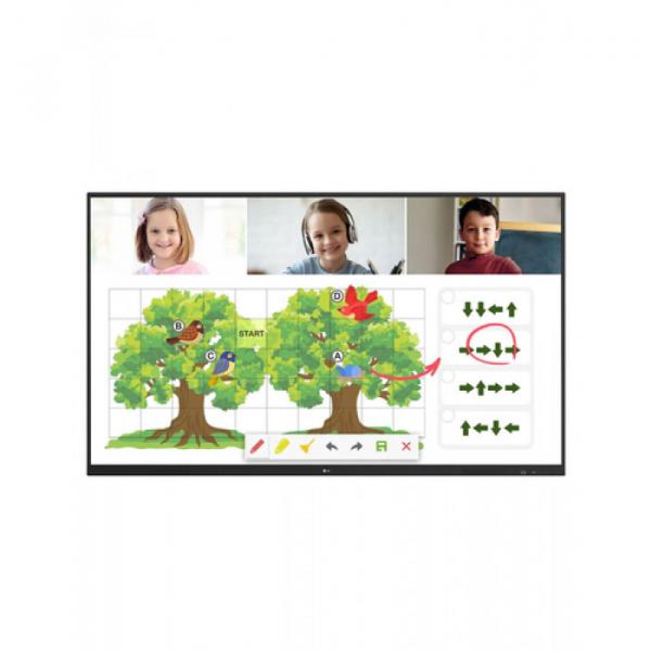 LG 75'' 75TR3DJ-B, 3840x2160, 330nits, 16/7, Speakers, Wi-Fi, Android 8.0, 20pt IR touch, valkotaulunäyttö