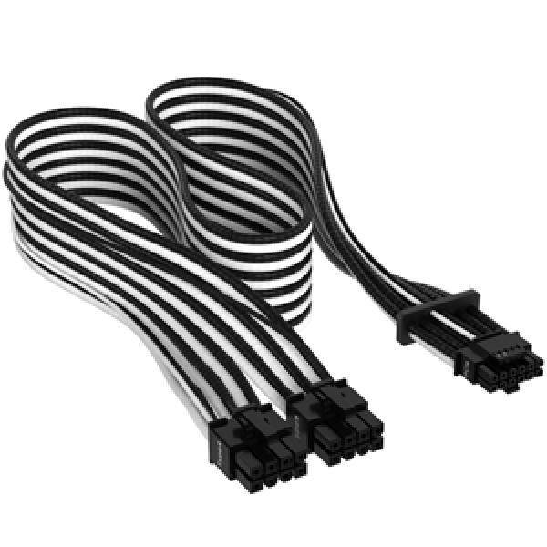 Corsair 600W Gen5 Black/White - 12VHPWR PSU Cable Sleeved