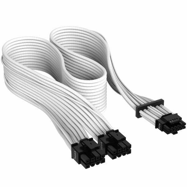 Corsair 600W Gen5 White - 12VHPWR PSU Cable Sleeved