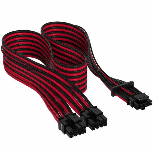 Corsair 600W Gen5 Black/Red - 12VHPWR PSU Cable Sleeved