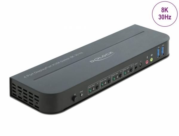 DeLock DisplayPort 1.4 KVM 8K 30 Hz USB 3.0 and Audio KVM / audio / USB switch Desktop