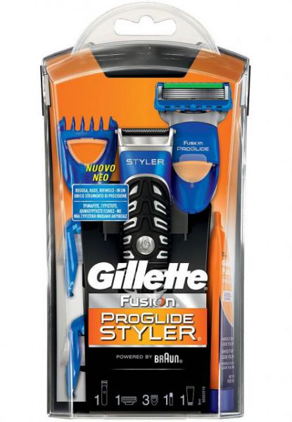 GILLETTE FUSION PROGLIDE STYLER parranajokone ja trimmeri.