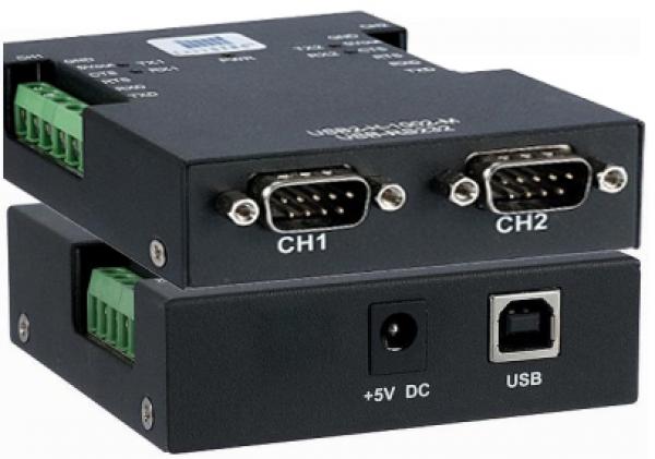 USB to 2x RS-232 Serial adapter, Industrial