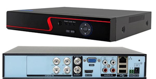 ZYsecurity 4-ch  AHD/TVI/CVI/IPC/CVBS XVR HDMI/VGA, 4x Audio, RS485, P2P/xMEye