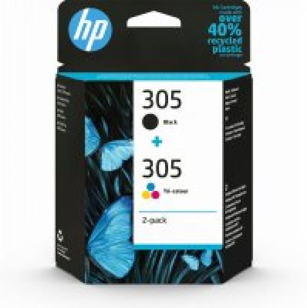 HP 305 2-Pack Tri-color/Black Original
