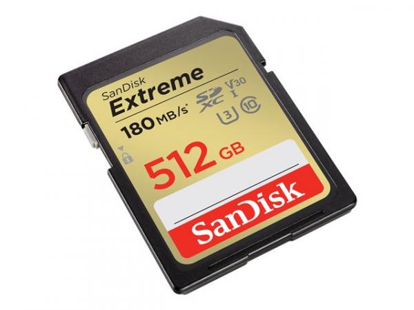 Sandisk Extreme 512GB SDXC 180MB/s UHS-I C10 U3