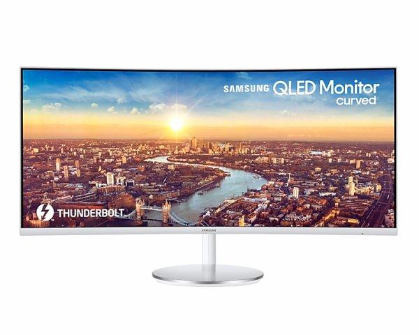 SAMSUNG C34J791 34" 21:9 CURVED (1500R) 3440X1440, QUANTUM DOT, 4MS, 100HZ, USB-C(TBT3)X2/DP/HDMI, WHITE/SILVER,SPEAKERS, TB3+ HDMI CABLES_