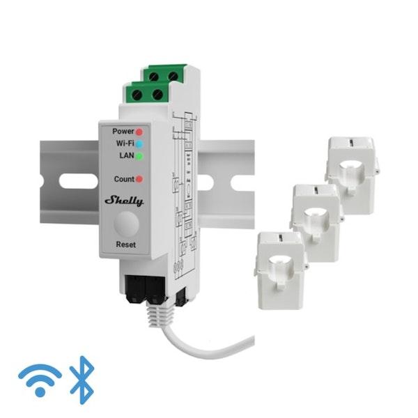 Shelly Pro-3EM 3-vaihe energiamittari 120A LAN/ WiFi, DIN