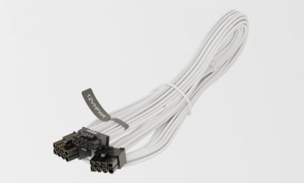 Seasonic 12VHPWR PCIe 5.0 Adapter Kabel - valkoinen