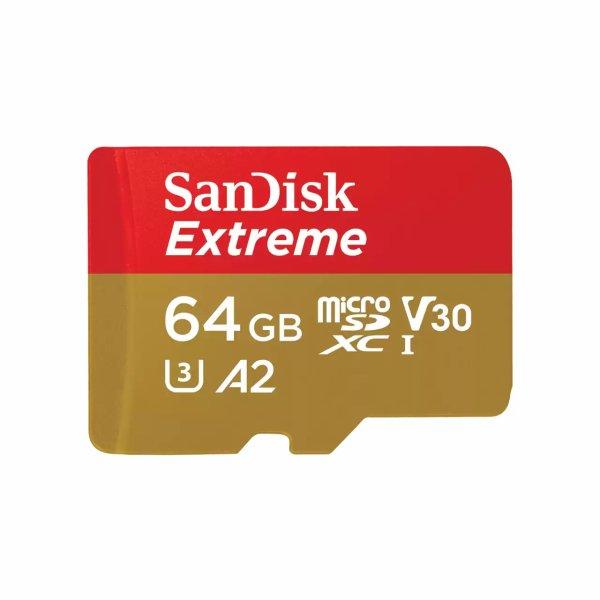 Sandisk Extreme  MicroSD 64GB 1 Y RescuePro Deluxe, 170MB/80MB/s