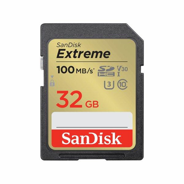 Sandisk Extreme PLUS SD 32GB 2 Y RescuePro Deluxe, 100MB/60MB/s