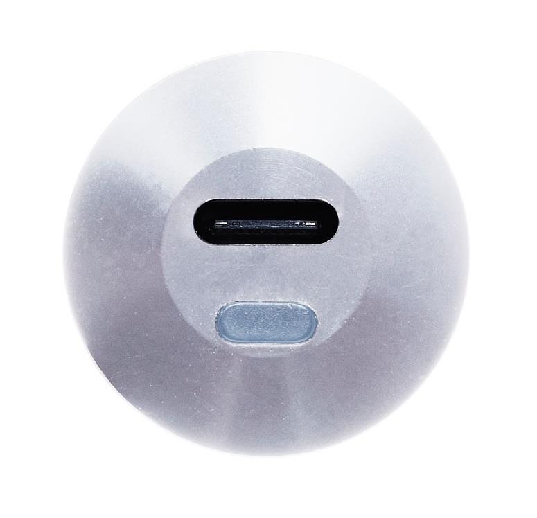 Ochno Socket with RGB Button - 1.0 m, Locking screw, 1x100W Gen2 USB-C outlet, Anodized aluminium